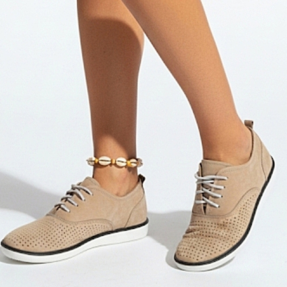 Merrell "Around Town Lace Air" Lace-Up Comfort Cork Shoes Tan | Women’s Size 7 - Picture 2 of 13
